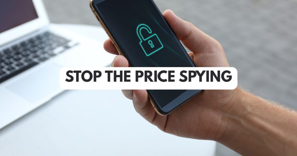 Digital price tag with a magnifying glass symbolizing surveillance pricing surveillance.