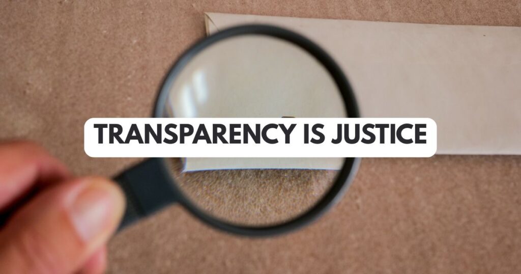 A stylized graphic showing a magnifying glass over a financial document, symbolizing NGO accountability.