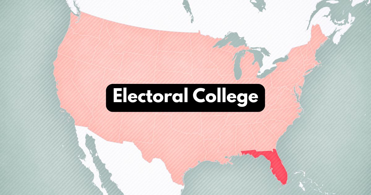 A detailed 2026 US map explaining the Electoral College and the 270 vote threshold.