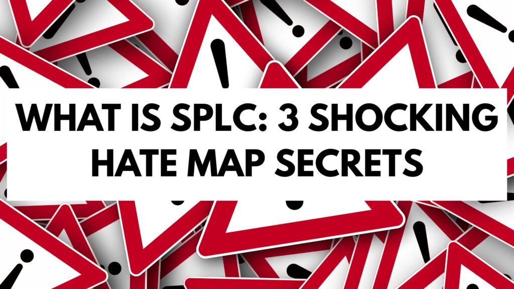 A high-contrast conceptual infographic asking what is SPLC and illustrating its cultural hate map tracking framework.